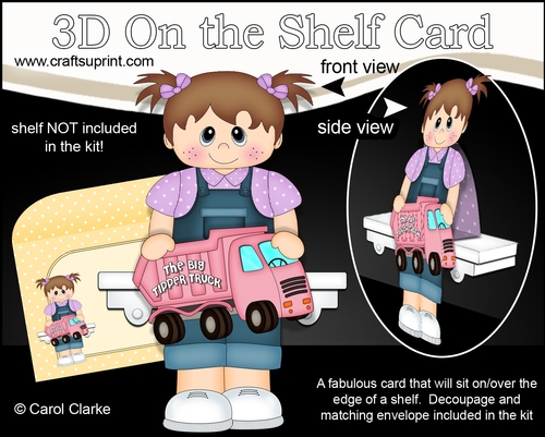 3D On the Shelf Card Kit - Little Toddler Essie has a Big Tipper Truck