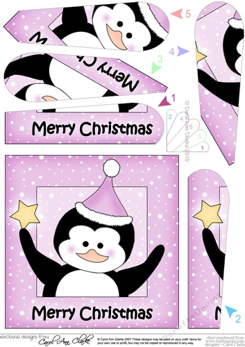 Cute Little Christmas Penguin Fan Pyramage Topper