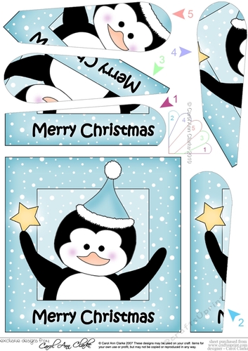 Cute Little Christmas Penguin Fan Pyramage Topper