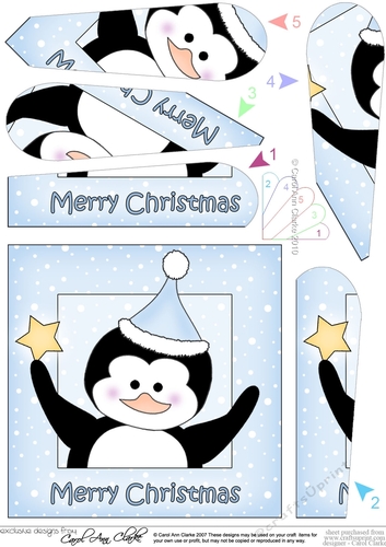 Cute Little Christmas Penguin Fan Pyramage Topper