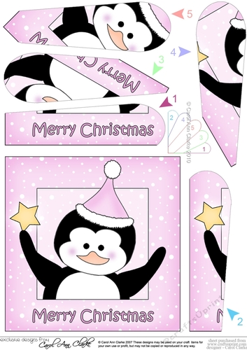 Cute Little Christmas Penguin Fan Pyramage Topper
