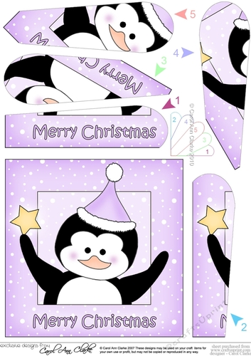 Cute Little Christmas Penguin Fan Pyramage Topper