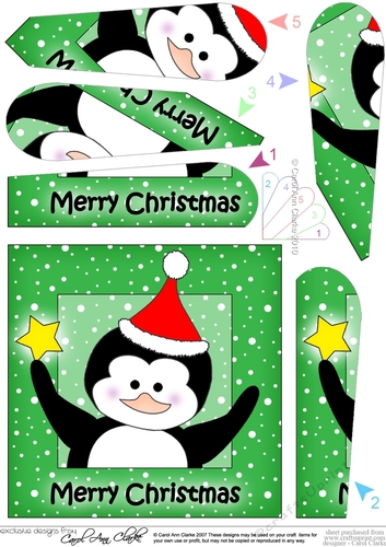 Cute Little Christmas Penguin Fan Pyramage Topper