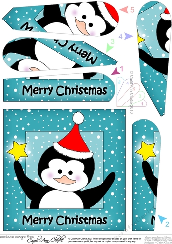 Cute Little Christmas Penguin Fan Pyramage Topper
