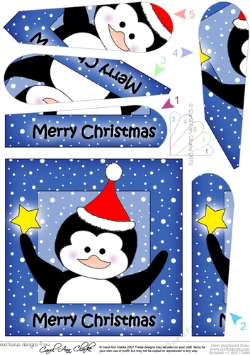 Cute Little Christmas Penguin Fan Pyramage Topper