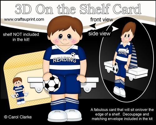 3D On the Shelf Card Kit - Little Footballer Ervin plays for Reading