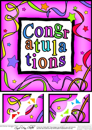8 x 8 Congratulations Scalloped corner Topper