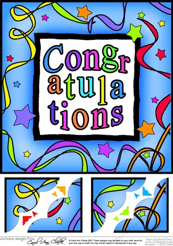8 x 8 Congratulations Scalloped corner Topper