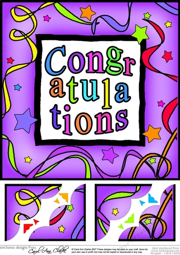 8 x 8 Congratulations Scalloped corner Topper