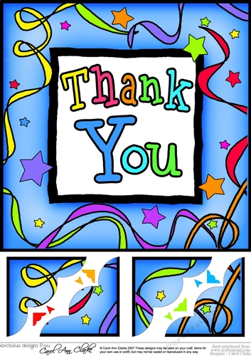 8 x 8 Thank You Scalloped corner Topper