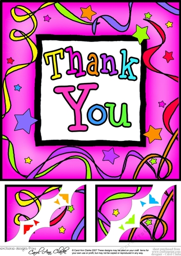 8 x 8 Thank You Scalloped corner Topper