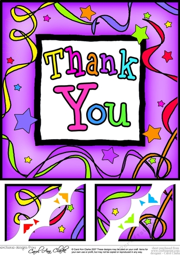 8 x 8 Thank You Scalloped corner Topper