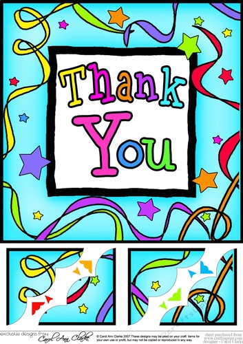8 x 8 Thank You Scalloped corner Topper