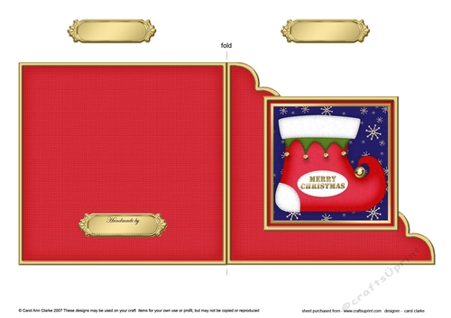 Christmas Stocking Cut and Fold Corner Card  