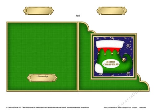 Christmas Stocking Cut and Fold Corner Card  