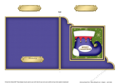 Christmas Stocking Cut and Fold Corner Card  