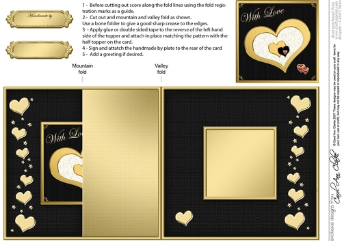 Elegant Hearts No-Hole Fold Back Card