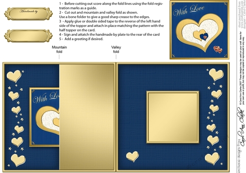 Elegant Hearts No-Hole Fold Back Card