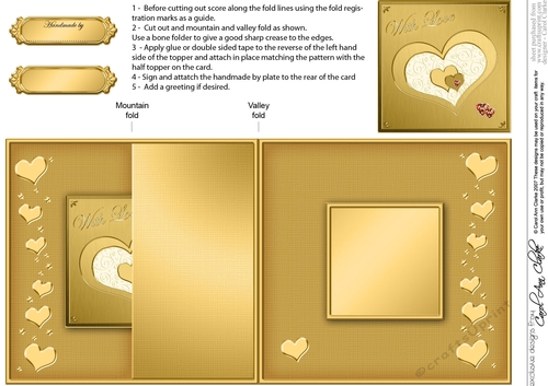 Elegant Hearts No-Hole Fold Back Card