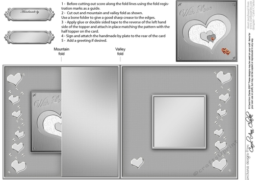 Elegant Hearts No-Hole Fold Back Card