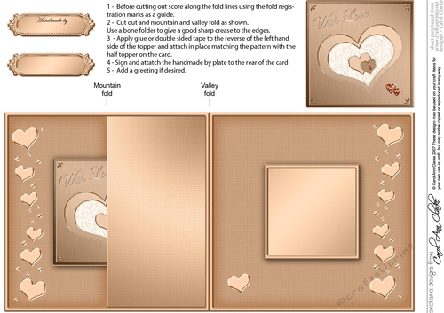 Elegant Hearts No-Hole Fold Back Card