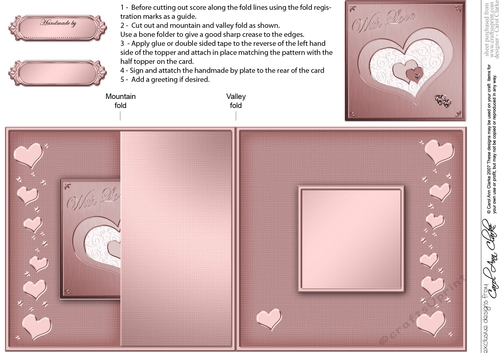 Elegant Hearts No-Hole Fold Back Card