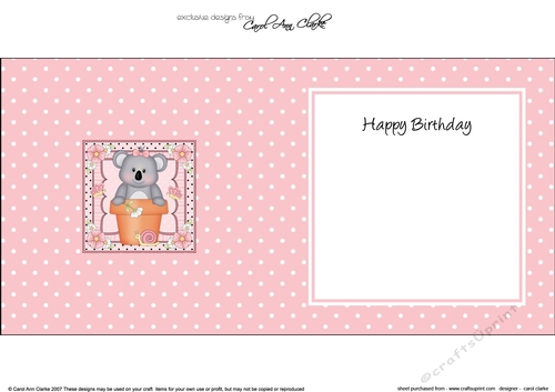 Flower Pot Friends Cute Little Koala Bear square landscape insert