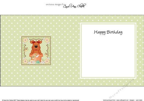 Flower Pot Friends Cute Little Rusty Dog square landscape insert