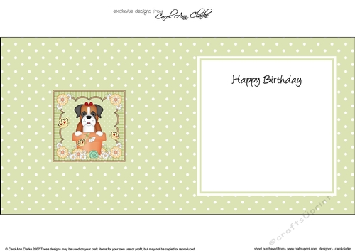 Flower Pot Friends Cute Little Boxer Dog square landscape insert