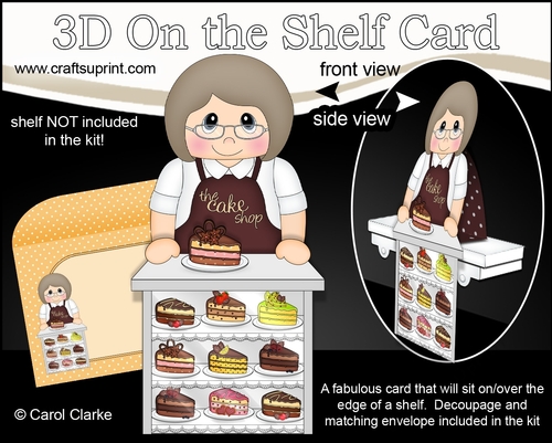 3D On the Shelf Card Kit - The Cake Shop Paloma serves a delicious slice of Gateaux