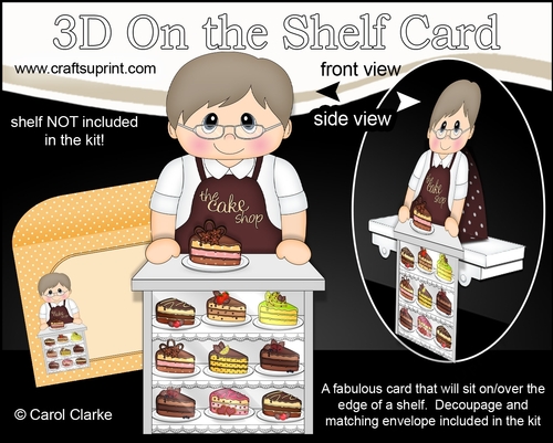 3D On the Shelf Card Kit - The Cake Shop Amos serves a delicious slice of Gateaux