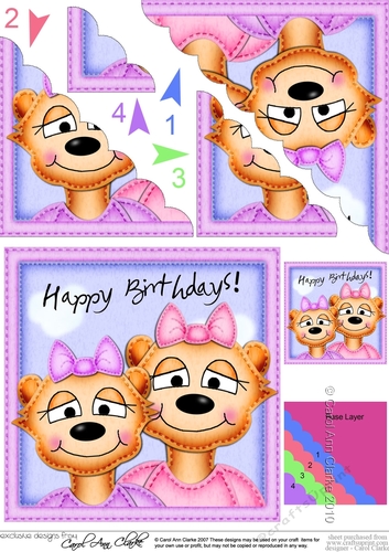 Happy Birthdays Meerkats Scalloped Corner Stacker