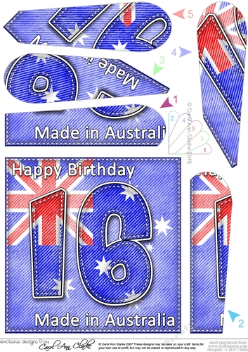 Flying the Flag AUSTRALIA 16th Birthday Fan Pyramage Topper