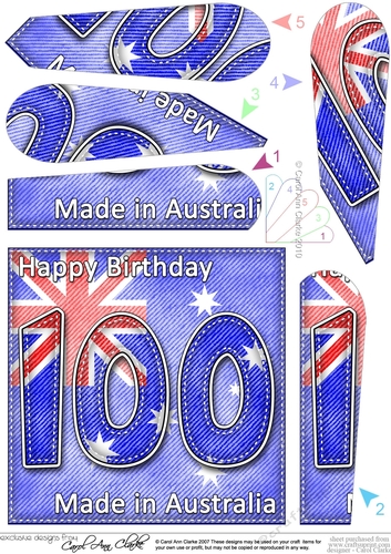 Flying the Flag AUSTRALIA 100th Birthday Fan Pyramage Topper