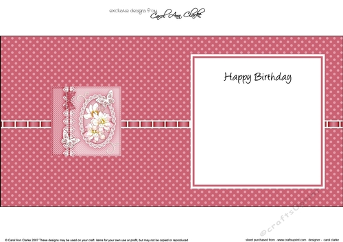 A Touch of Elegance Butterflies, Flowers Pearls and Lace square landscape insert