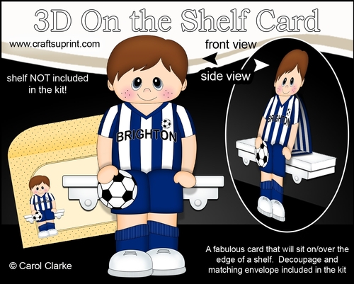 3D On the Shelf Card Kit - Little Footballer Judson plays for Brighton