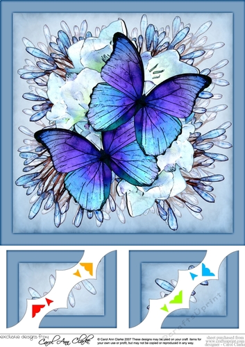 8 x 8 Butterflies & Flowers Scalloped Corner Topper 