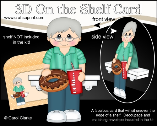 3D On the Shelf Card Kit - Old Man Landon has a Donut & Cola