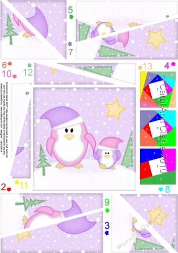 Cute Christmas Penguins Felties Twisted Spiral Side Stacker