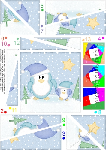 Cute Christmas Penguins Felties Twisted Spiral Side Stacker