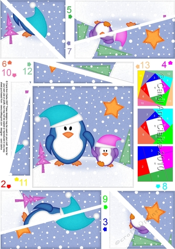 Cute Christmas Penguins Felties Twisted Spiral Side Stacker