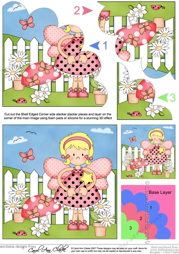 Girlz Fiz Fairy is in the garden Shell Edged Corner Side Stacker