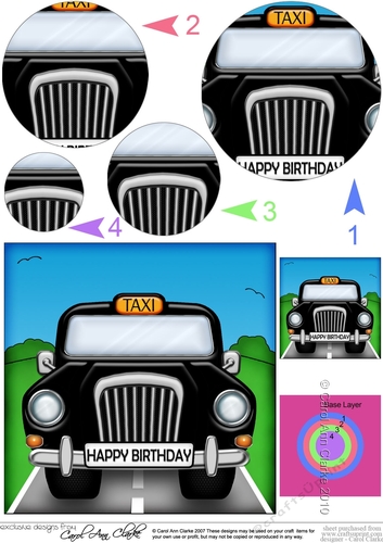 Black Taxi Circle Pyramage Topper