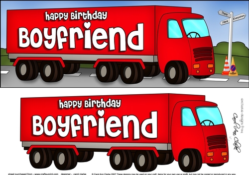 Large DL Happy Birthday BOYFRIEND HGV Lorry 3D decoupage