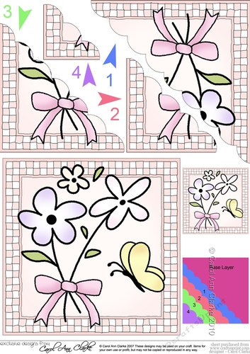 Flowers and Butterfly Scalloped Corner Stacker