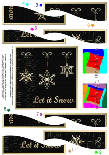 Christmas Let it Snow Snowflakes Wavy Spiral Side Stacker