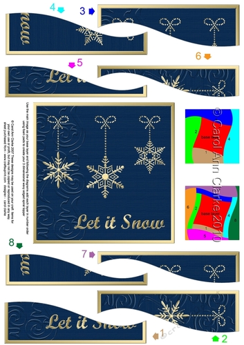 Christmas Let it Snow Snowflakes Wavy Spiral Side Stacker