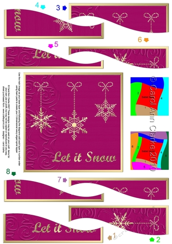 Christmas Let it Snow Snowflakes Wavy Spiral Side Stacker