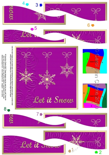 Christmas Let it Snow Snowflakes Wavy Spiral Side Stacker