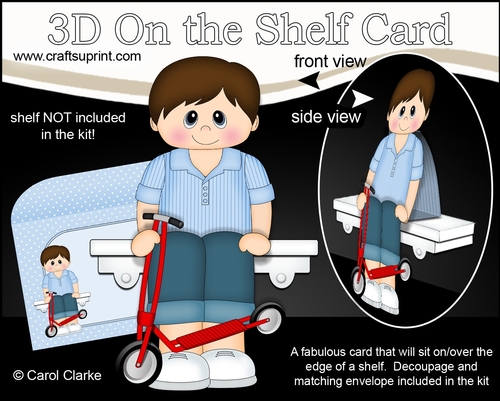 3D On the Shelf Card Kit - Kalon has a Toy Scooter